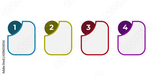 Fotografía Numbered square list infographic elements featuring four distinct steps for professional slide decks
