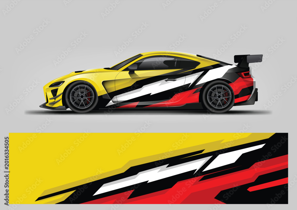 Fototapeta premium Racing background for sport car wrap design and vehicle livery
