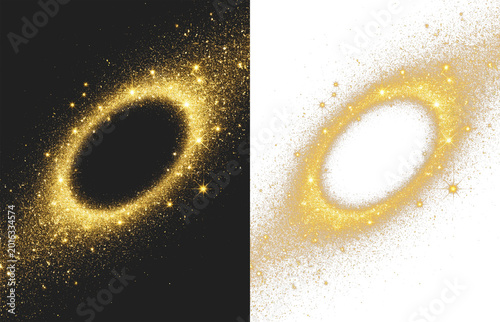 Glittering Gold Dust Swirl Sparkling Golden Vortex Effect PNG Transparent