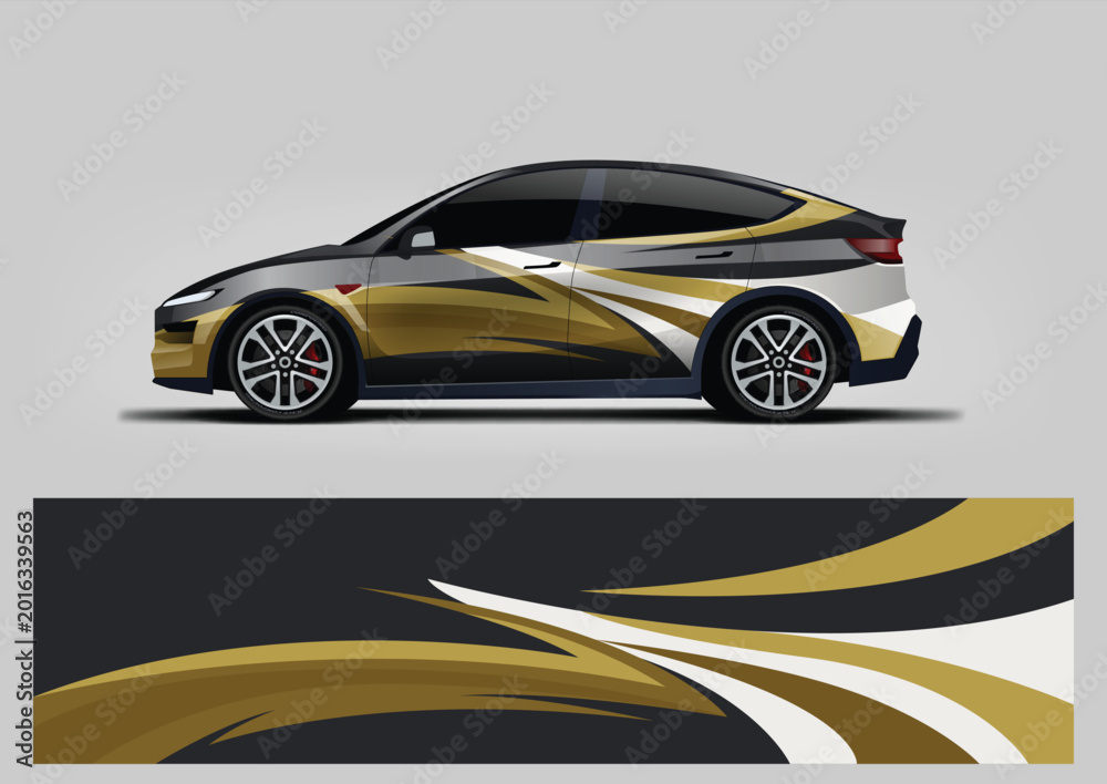 Fototapeta premium Abstract Racing Stripe Car Wrap Design