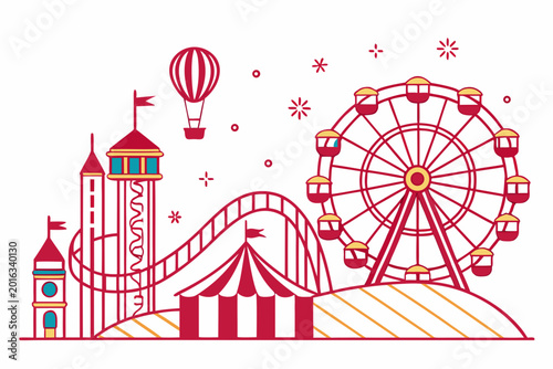 vector illustration of a ferris wheel