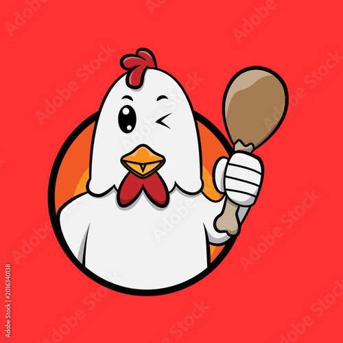 Chiken cartoon design illustration symbol food.
