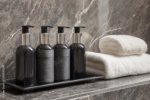 Elegant Hotel Bathroom Amenities Display