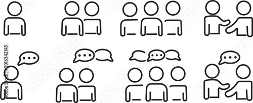 Fotografia Printcommunication, conversation, meeting, people, vector, discussion, social, c