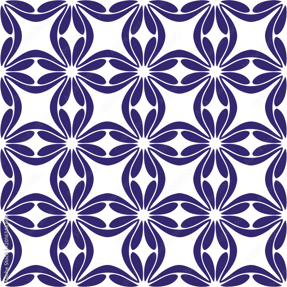 Fototapeta premium simple-indigo-floral-seamless-pattern