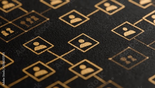 Abstract Network of People Icons Connected by Lines.