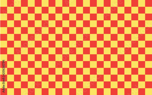Vibrant red and yellow checkerboard pattern background