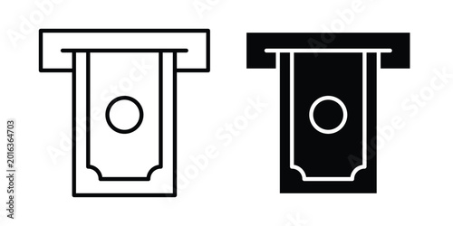 Canvastavla atm cash icon concept editable stroke outline