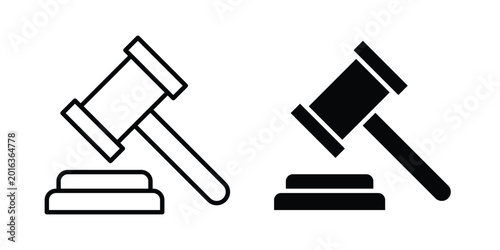 Принти на полотні Auction icon concept editable stroke outline