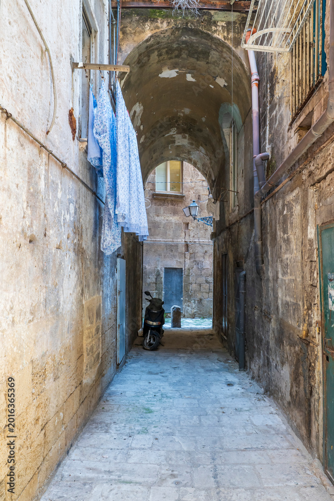 Obraz premium The Taranto City old town street view in Italy