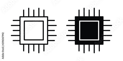 Konstfotografi Computer microchip icon concept editable stroke outline