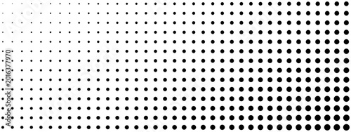 Obraz na płótnie Dots texture transition from smaller to larger pattern