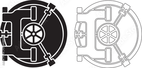 Bank Vault, Safe Deposit Box, Secure Storage, Financial Security Icons
