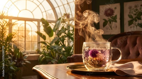 Blooming Floral Tea with Magical Swirling Steam