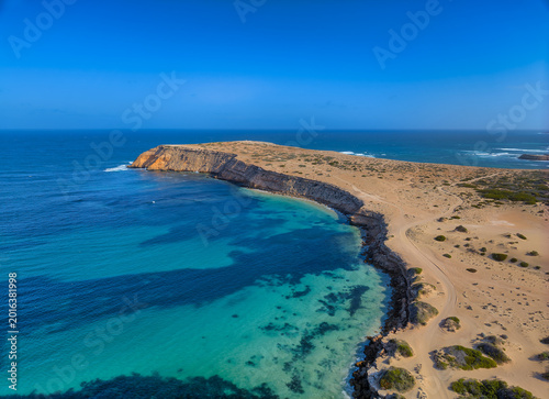 Aerial View of Scott Bay in Australia with Clear Blue Waters