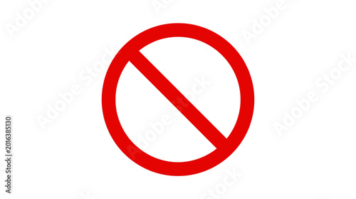 Free Download Red prohibition sign on white background for warning and caution - GFXLoad