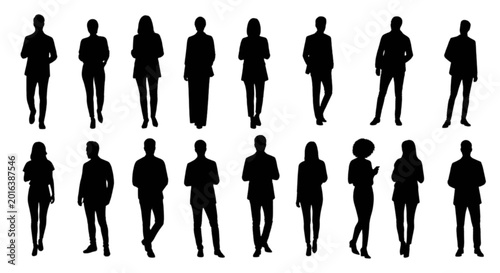 Photos Group of people walking together in silhouette isolated on transparent backgroun