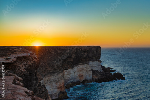 Sunset Over the Cliffs at Nullarbor, Australia
