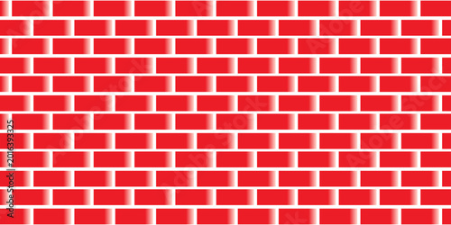 Bild auf Leinwand Clean Bright Red Brick Wall Background Texture Vector Illustration for Construct