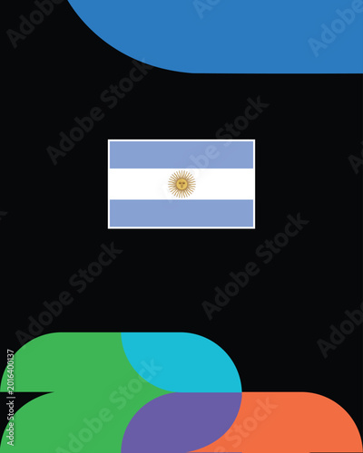 Argentina Flag United States Football Final 2026 Emblem Latin American Countries Football Teams Design Vector Illustration