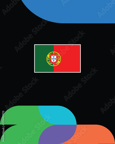 Portugal Flag United States Football Final 2026 Emblem Europe Countries Teams Design Vector Illustration