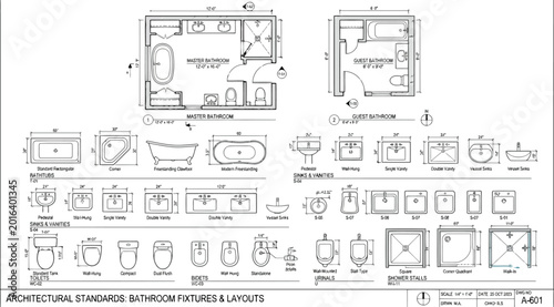 Canvastavla Architectural standards bathroom fixtures and layout design