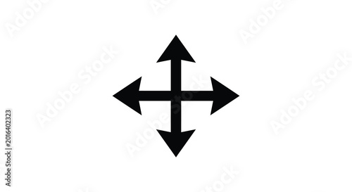 Free Download Four arrows pointing to cardinal directions black silhouette - GFXLoad