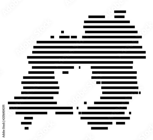 Symbol Map of the Landkreis Enzkreis (Baden-Wuerttemberg, Germany) showing the county with a pattern of just a few black lines