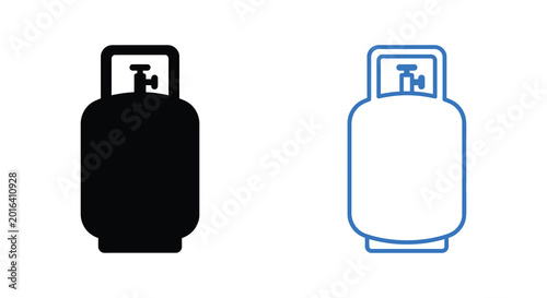 Konstfotografi propane tank silhouette on white background high quality