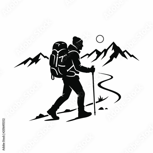 Canvastavla hiker walking with trekking poles.