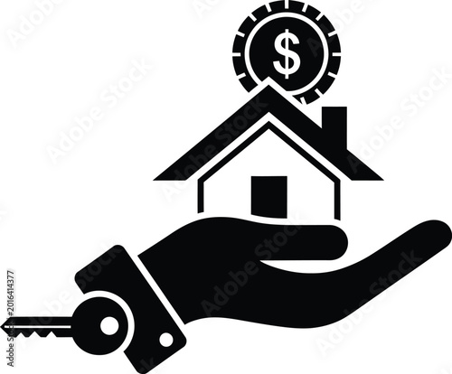 Foto House key with money and property investment concept