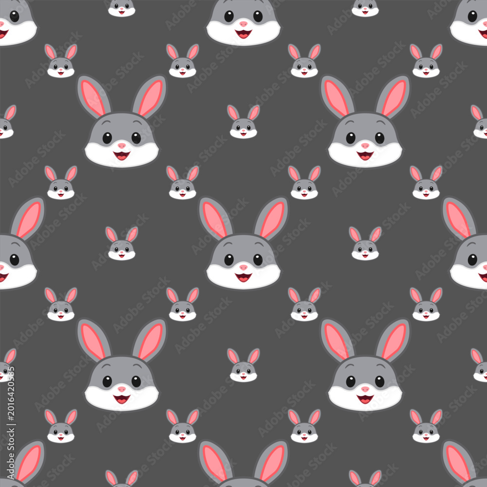 Obraz premium Vector seamless pattern of a hare