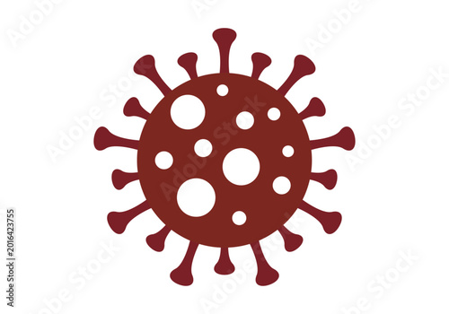 Photos Partícula de virus de color granate con receptores externos