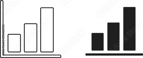 Billede på lærred Bar chart and graph icons