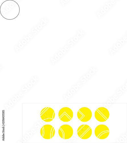 tennis ball icon set vector graphics illustration isolated on whitie