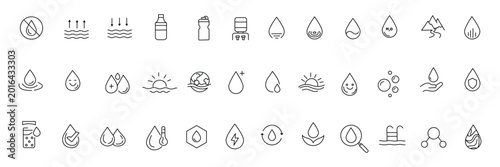 Canvastavla water linear icon collection