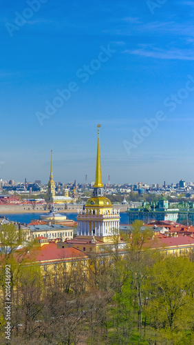 Εκτύπωση καμβά Panorama Of Saint Petersburg With Admiralty Spire And Peter And Paul Fortress