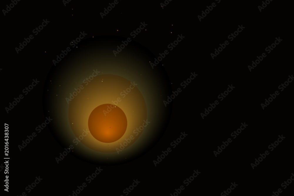 Fototapeta premium Warm fire glow with floating spark particles in dark - variation 12