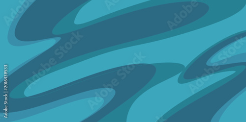 Abstract fluid wavy teal background. Modern abstract fluid wavy line background featuring cool monochrome teal and blue organic curved lines vector illustration background design.