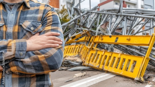 Severe Damage After Construction Accident in Urban Environment