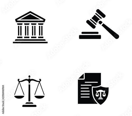 Photos Law firm and jurisprudence symbol, professional vector icon representing legal s