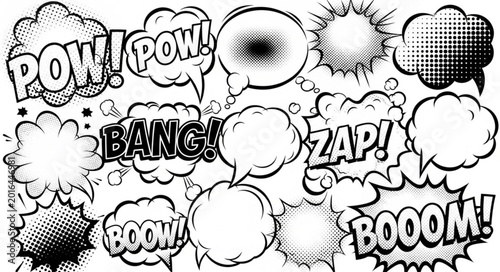 Fotografija Comic Book Sound Effects and Speech Bubbles Collection.