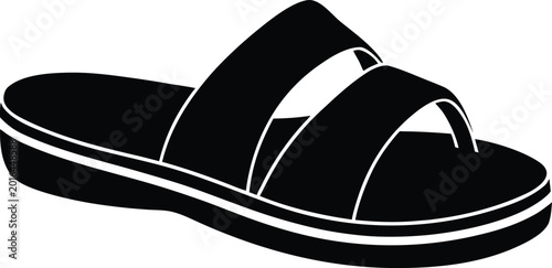 Bild auf Leinwand Sandals Flat Icon Style Silhouette Vector Art Illustration