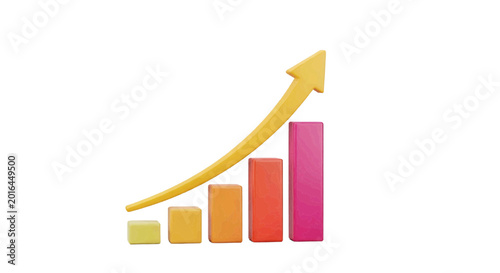 Vector illustration of 3d bar chart with rising arrow on a transparent background Free Download Vector illustration of 3d bar chart with rising arrow on a transparent background - GFXLoad