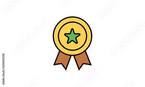 Premium Badge Medal Flat Outline Icon