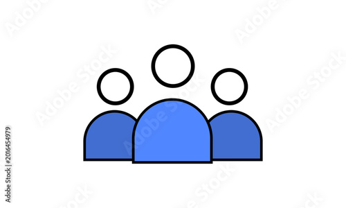 Team Management Flat Outline Icon