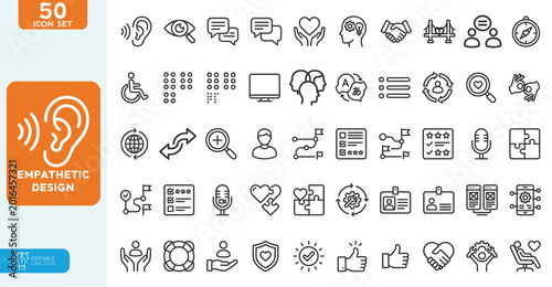 Konstfotografi Empathetic Vector illustration Design Line Editable Icons set