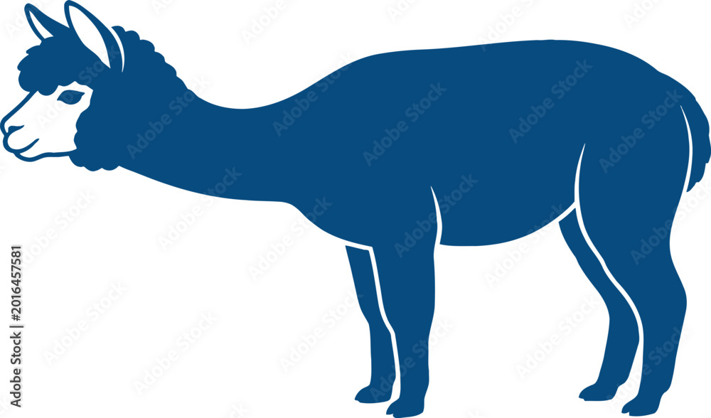 Fototapeta premium Stylized Blue Alpaca Illustration