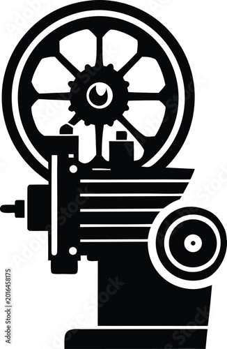 Lathe machine silhouette.