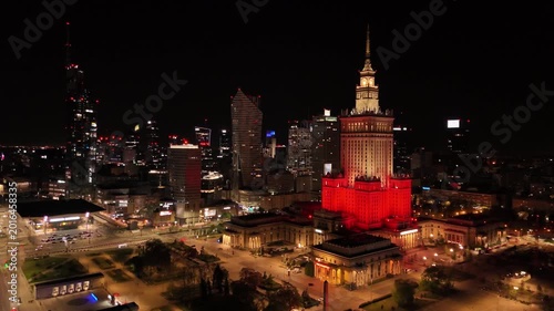 Palace of Culture and Science Aerial View, Warsaw Cityscape, Poland